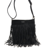 Sac à bandoulière Flora&Co simili-cuir façon daim franges 0925507 noir
