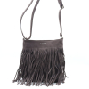 Sac à bandoulière Flora&Co simili-cuir façon daim franges 0925507 gris foncé