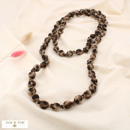 Collier extra-longue léopard acrylique polyester 0125554 marron