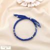 Bracelet acier polyester imprimé nœud polyester 0225513 bleu foncé