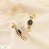 Boucles d’oreilles pendantes acier résine marbré 0325504 marron
