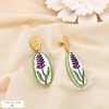 Boucles d’oreilles acier résine effet céramique 0325512 violet