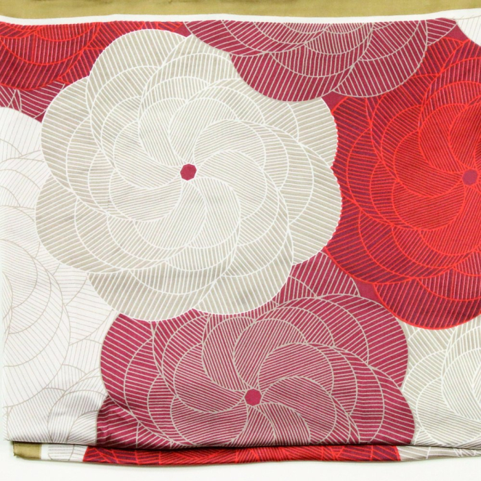 Carré satin imprimé fleurs géométriques polyester 0725513 rouge bordeaux