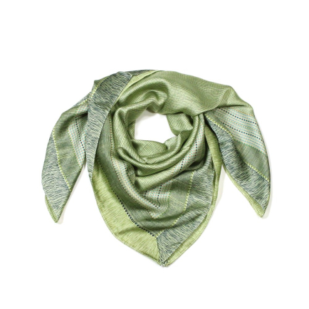 Carré satin vert imprimé graphique polyester 0725518 vert