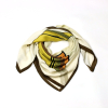 Carré chevrons imprimé graphiques polyester 0725514 cognac