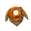 Carré à chevrons imprimé floral polyester 0725515 orange foncé