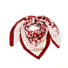 Carré à chevrons imprimé floral pois roses polyester 0725516 rouge bordeaux
