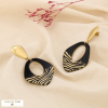 Boucles d’oreilles pendantes acier pendentif zèbre 0325506 doré
