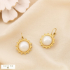 Boucles d’oreilles baroque rond acier inox acrylique 0325522 blanc
