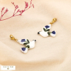 Breloque Charm Colombe Acier Inoxydable Acrylique 0625517 doré