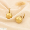 Boucles d'oreilles acier inox boule effet miroir 0325514 doré