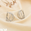 Boucles d’oreilles créoles multi-anneaux acier inox 0325518 argenté
