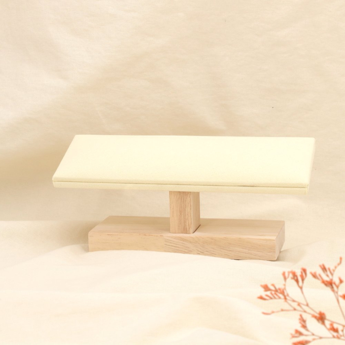 Présentoir bracelets bois tissu effet nubuck 0625530 naturel/beige