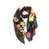 Foulard imprimé floral viscose coton 0725509 noir