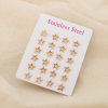 12 paires de puce d'oreilles étoile acier inoxydable 0319528 doré rose