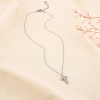 Collier acier inoxydable strass pendentif croix 0125577 argenté