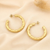Boucles d’oreilles créoles acier inoxydable torsadé 0325570 doré