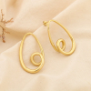 Boucles d’oreilles acier inoxydable spiralé goutte 0325571 doré
