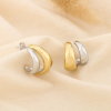 Boucles d’oreilles demi-créoles bicolore acier inox 03255756 doré/argenté