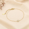 Bracelet acier inoxydable rondelle strass 0225578 doré