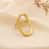 Bague acier inoxydable ovale ajouré contemporain 0425535 doré