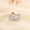Bague acier inoxydable ajouré entrelacé contemporain 0425539 argenté