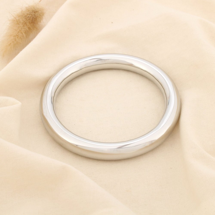 Bracelet jonc lisse effet miroir acier inoxydable 0225582 argenté