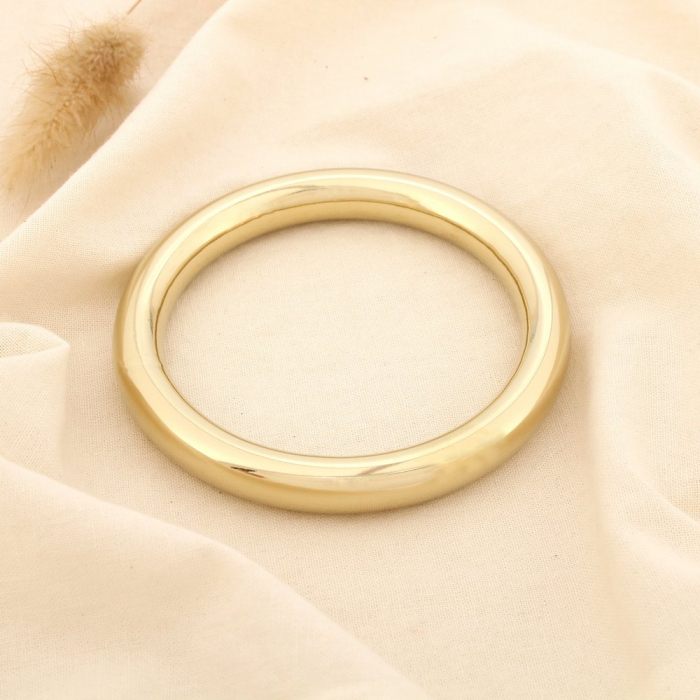 Bracelet jonc lisse effet miroir acier inoxydable 0225582 doré