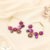 Boucles d’oreilles créoles abeille acier résine 0325537 violet