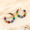 Boucles d’oreilles ethnique acier résine céramique 0325543 multi