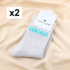 2 paires chaussettes à paillettes message GÉNIALE 0625535 argenté