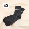 2 paires chaussettes à paillettes message RADIEUSE 0625539 noir