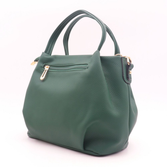 Sac à main Flora&Co simili-cuir souple grainé pompon tassel lanière 0922530 vert foncé
