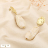 Boucles d’oreilles acier inox martelé résine marbré 0325561 naturel/beige