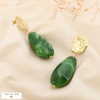 Boucles d’oreilles acier inox martelé résine marbré 0325561 vert