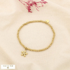 Bracelet élastique fleur acier inoxydable strass 0225563 doré