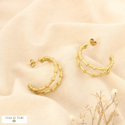 Boucles d’oreilles demi-créoles acier inoxydable 0325508 doré