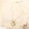 Collier acier inoxydable strass croix médaille cœur 0125505 doré