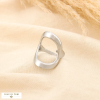 Bague acier inoxydable mat ouverte ovale ajouré 0425513 argenté