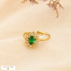 Bague acier inoxydable strass cristal ovale 0425519 vert