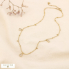 Collier minimaliste acier inox cristal goutte bille 0125559 doré