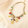 Collier acier cordon bohème multi-charms soleil cœur 0125538 multi