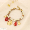 Bracelet acier cordon bohème multi-charm soleil cœur 0225522 multi