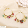 Boucles d’oreilles créoles acier créoles floral cœur soleil 0325532 multi