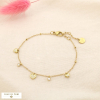 Bracelet acier inoxydable pampilles cœur strass 0225543 doré
