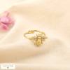 Bague ouverte acier inoxydable abeille strass 0425521 doré