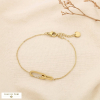 Bracelet acier inoxydable strass anneaux entrelacés 0225534 doré