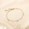 Bracelet acier inoxydable martelé bille pampille 0225551 doré