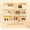 Ensemble 15 boucles d'oreilles acier floral brun 0325582 marron