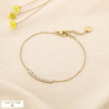 Bracelet acier inoxydable strass barre minimaliste 0225549 doré